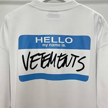 2023ss Hello My Name Is Vetements T-Shirt Men Women 1:1